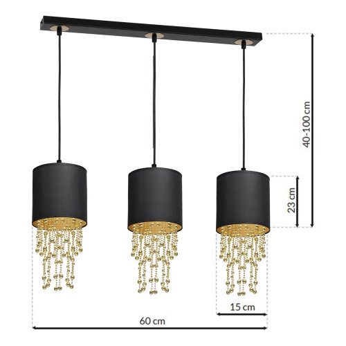  Luster na kablu ALMERIA 3xE27/60W/230V Slike