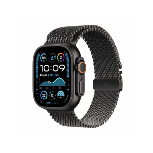 Apple watch ultra 2 gps + cellular 49mm black titanium case with black titanium milanese loop - l Slike