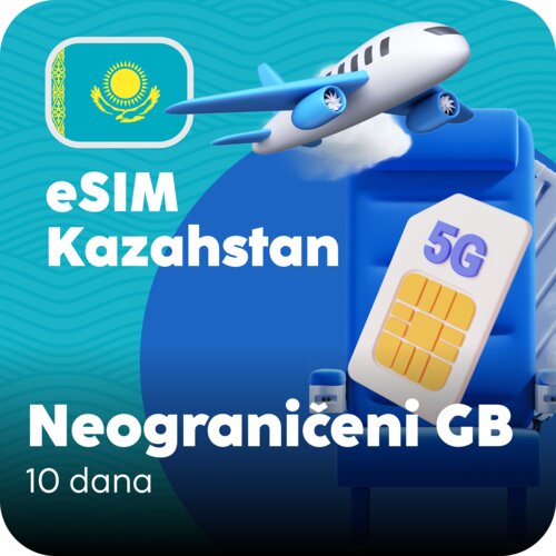 Ananas eSIM Kazahstan eSIM kartica - Neograničena količina prepaid mobilnih podataka za 10 dana Slike