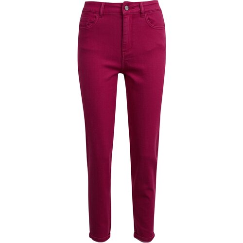 Orsay Dark Pink Women's Shortened Slim Fit Jeans - Women Cene