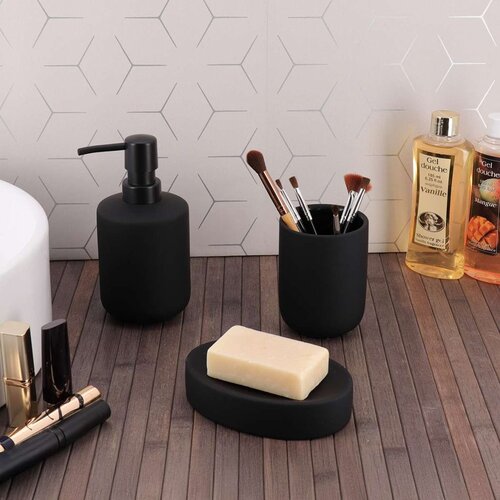 Tendance ča&amp;scaron;a stoneware sa gumenim efektom, crna Slike