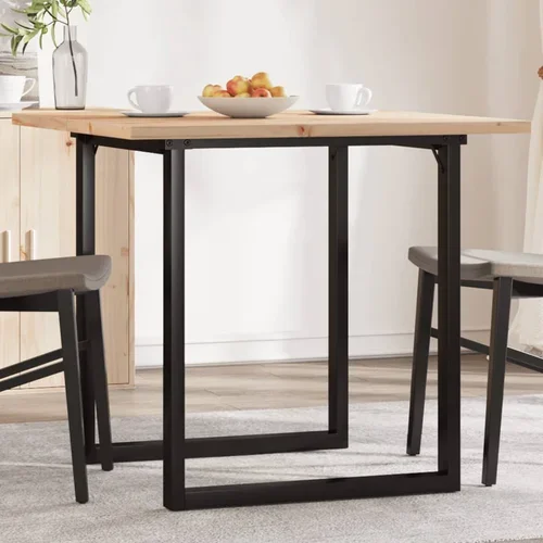 vidaXL Blagovaonski stol O-oblika 80x80x75 5 cm od borovine i željeza