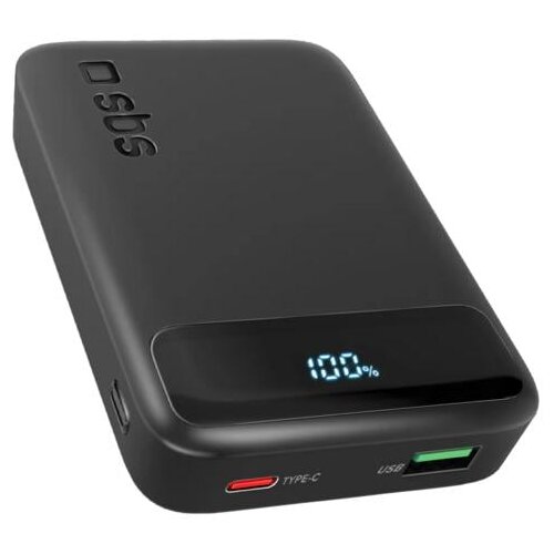 Sbs Prenosna baterija 10000 mAh 20W LCD črne barve, (5000265645) Cene