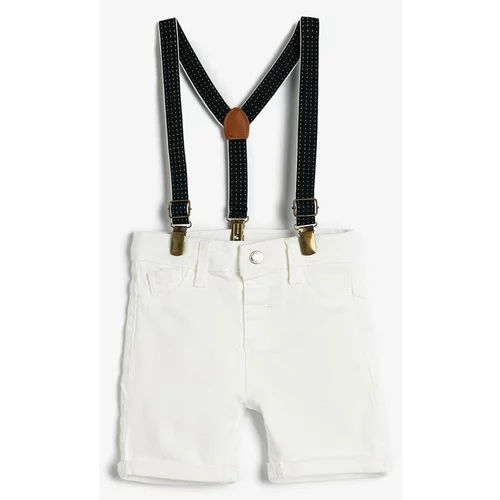 Koton Baby Boy Strap Pocket Cotton Denim Shorts With Adjustable Waist 3smb40015td