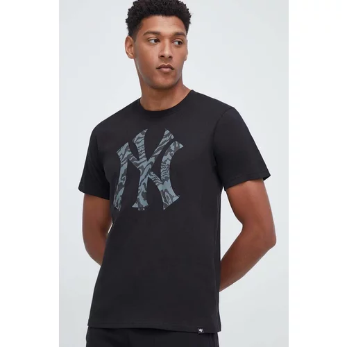 47 Brand Pamučna majica MLB New York Yankees za muškarce, boja: crna, s tiskom