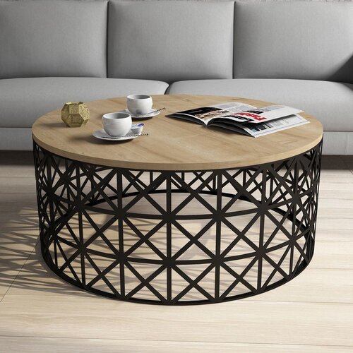  Klub sto 90x90x38cm Hrast-Crni Cene