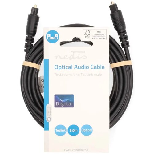  CAGL25000BK30 Opti&egrave;ki audio kabl, TosLink Muski-TosLink Muski, 3.00 m, Okrugli, PVC, Crni Cene