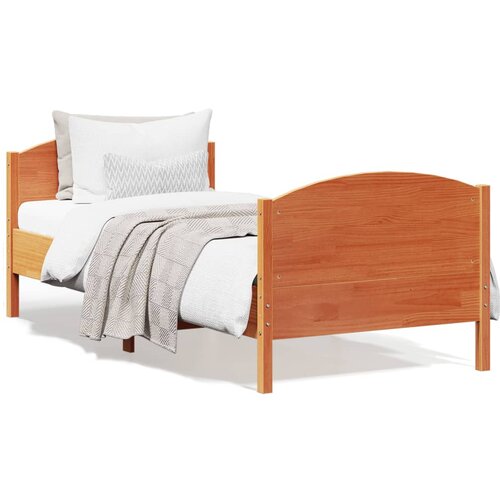 Maison Chic Posteljni okvir - Enojna postelja - Postelja za odrasle brez vzmetnice voščeno rjav 100x200 cm borovina-J8067, (21774176) Cene