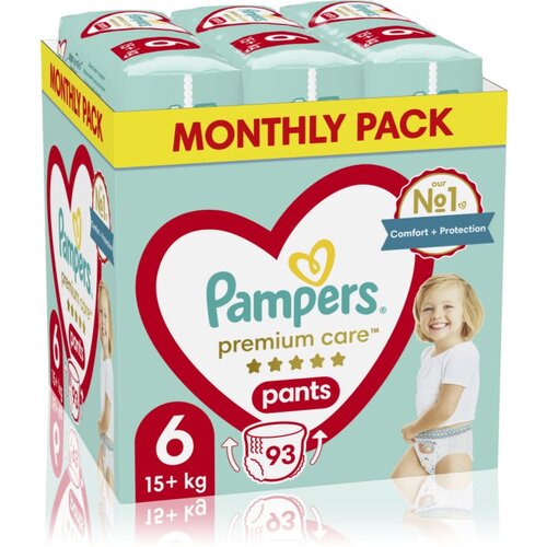 Pampers Premium Care Pants Size 6 hlačne plenice za enkratno uporabo 15+ kg 93 kos Cene