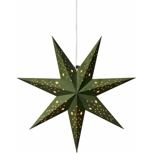 Konstsmide zelena papirnata zvezda z žametnim zaključkom