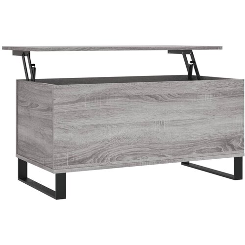 Maison Chic Klubska mizica - kavna mizica - Nizka mizica siva sonoma 90x44,5x45 cm inženirski les, (21753065) Slike