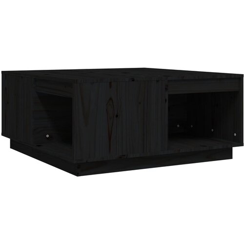 Maison Chic Klubska mizica - kavna mizica - Nizka mizica črna 80x81x36,5 cm trdna borovina, (21754040) Cene