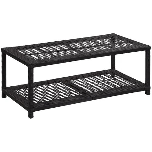vidaXL Klop za čevlje črna 80x40x30 cm poli ratan