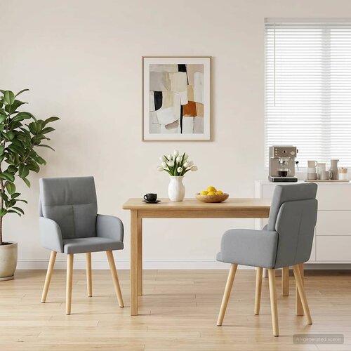 vidaXL Trpezarijske stolice 2 pcs Tkanina Svjetlosiva 60 x 56 x 96 cm Cene