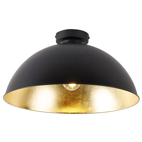 QAZQA Stropna svetilka črna z zlatom 42 cm nastavljiva - Magnax