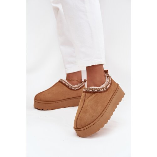 Boto Low Women&amp;#039;s Snow Boots with Embroidery on Platform Camel Taliah Slike