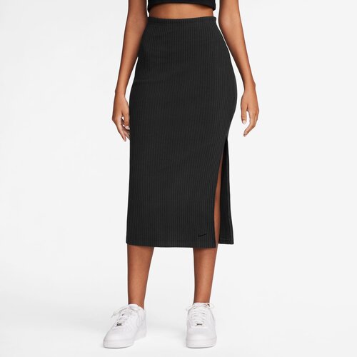 Nike w nsw nk chll knt rib md skirt, ženska suknja, crna FQ1636 Slike