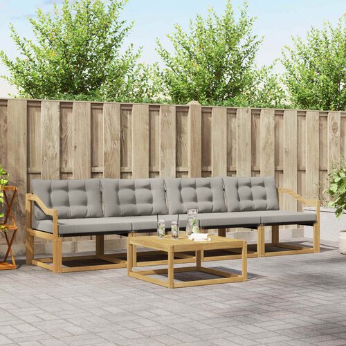  Set vanjskih sofa 5 kom. Bijela i svjetlosiva Cene