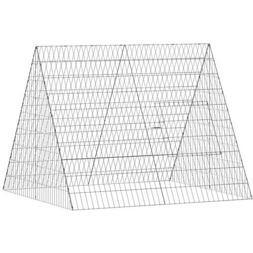 vidaXL Kletka za zajce srebrna 215 x 100 x 85 cm Cinkana jeklena, (5000091177) Cene