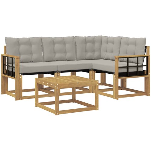 vidaXL Zunanja garnitura za sedenje 5 pcs Bela in svetlo siva, (5000281684) Cene