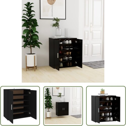 The Living Store Omarica za čevlje črna 60x35x70 cm iverna plošča - Omara Za Čevlje, (21744501) Cene