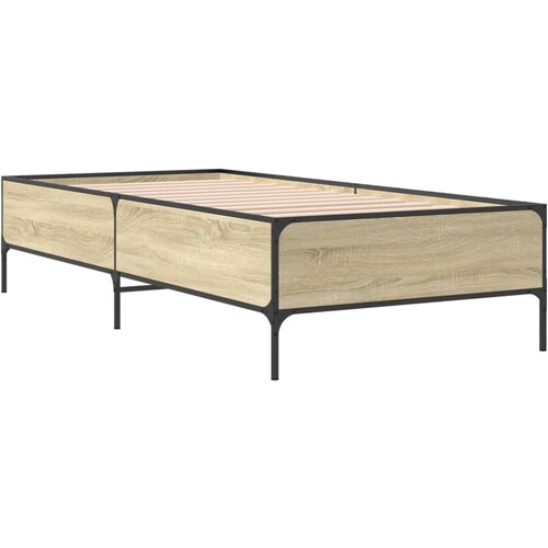 VidaXL Okvir za krevet boja hrasta 100x200cm konstruirano drvo i metal Slike
