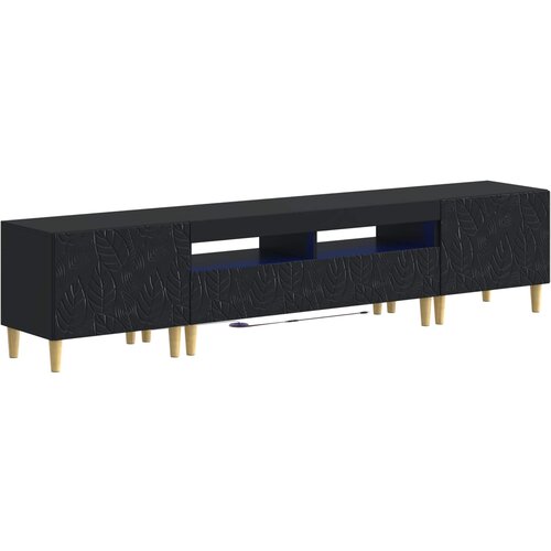  3-dijelni LED TV kabinet DELFT Crna Konstruirano drvo Slike