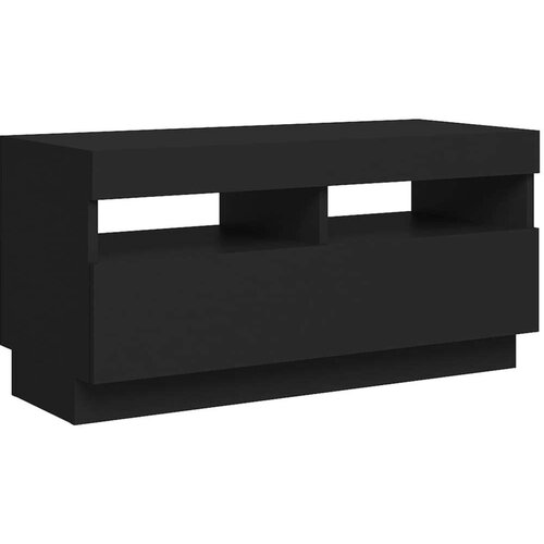 VidaXL TV ormarić s LED svjetlima crni 80x35x40 cm Slike
