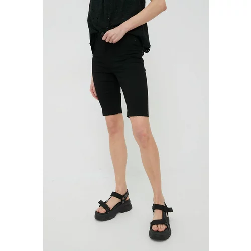 Noisy May Kratke hlače za žene, boja: crna, glatki materijal, visoki struk