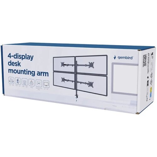 Gembird MA-D4-01 Podesivi stoni drzac za monitor sa cetri ruke,tilt,rotacija,okretanje,13-32 max10kg Cene
