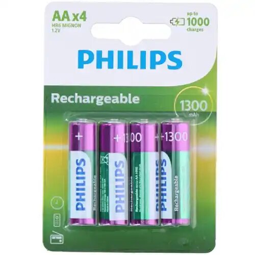 Philips punjiva baterija aa nimh 1300mAh 1/4 Slike