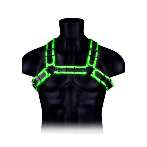 Ouch! Glow in the Dark Buckle Bulldog Harness S/M Cene