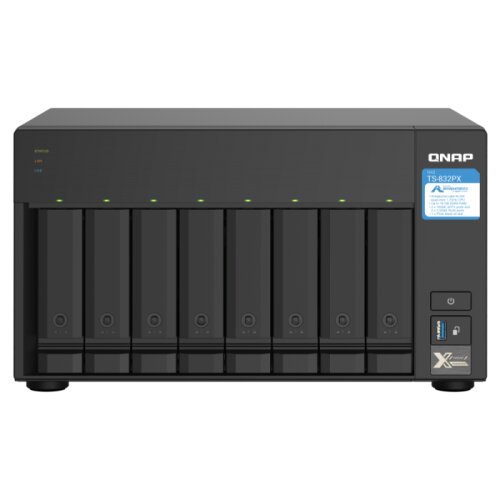 Qnap TS-832PX NAS Tower Ethernet LAN veza Aluminij, Crno AL324 Slike
