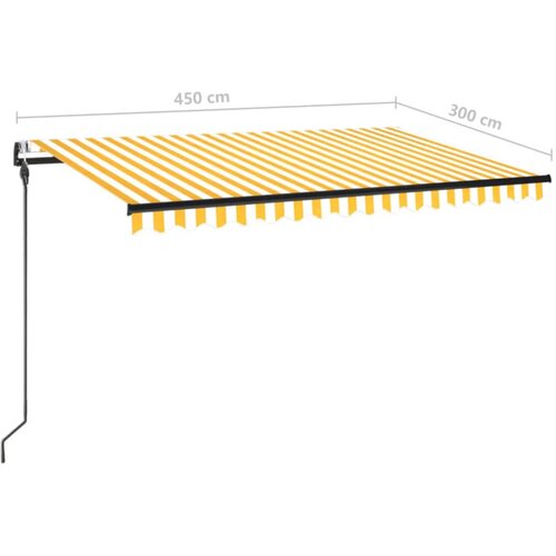  Automatska tenda sa senzorom LED 450 x 300 cm žuto-bijela Slike
