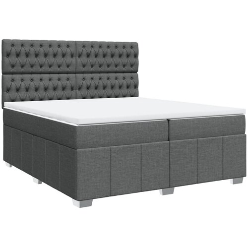 Maison Chic Box spring postelja - Vzmetna postelja z vzmetnico temno siva 200x200 cm blago SL18178, (21894658) Cene