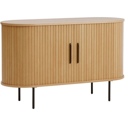 Unique Furniture Komoda v hrastovem dekorju z drsnimi vrati v naravni barvi 120x76x45 cm Nola &amp;ndash; Slike
