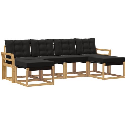 vidaXL Zunanja garnitura za sedenje z blazino 6 pcs Bela in črna, (5000282007) Cene