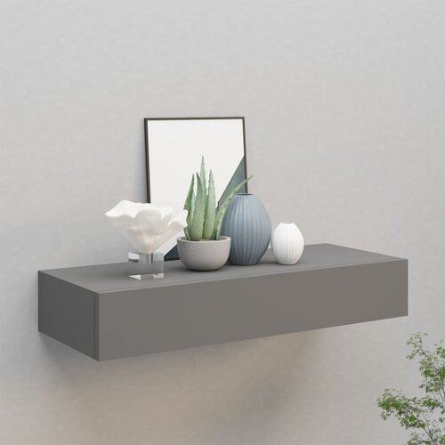 vidaXL zidna polica s ladicom siva 60 x 23,5 x 10 cm MDF Cijene