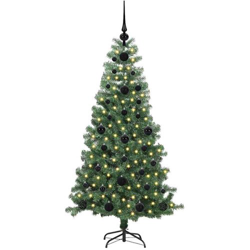 VidaXL Božićno drvce s 150 LED svjetlima s stalakom Zelena 120 cm PVC Slike