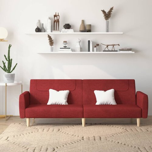  The Living Store Kavč dvosed z leži&amp;scaron;čem vinsko rdeče blago - Raztegljiv Kavč, (21454954) Slike