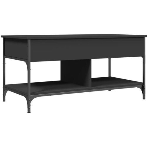 Maison Chic Klubska mizica - kavna mizica - Nizka mizica črna 100x50x50 cm inženirski les in kovina, (21753816) Slike