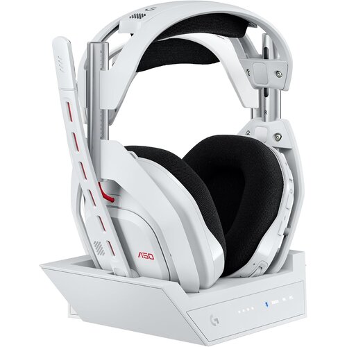 Logitech G Astro A50 Lightspeed brezžične slu&amp;scaron;alke z bazno postajo bele barve za PC &amp;amp; igralne konzole Slike