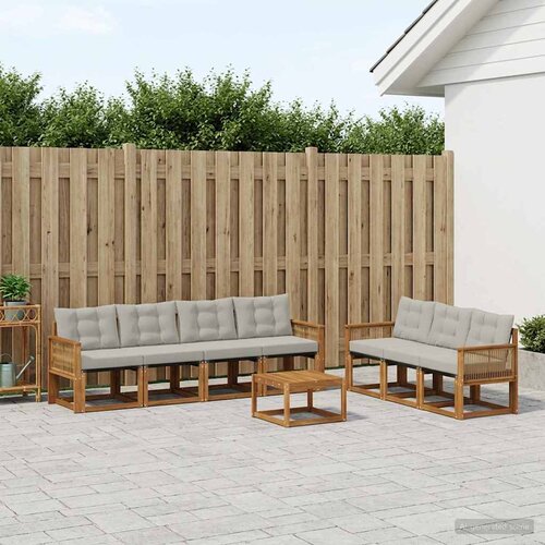  Set vanjskih sofa 8 kom. Prirodna i svjetlosiva Smeđa 59 x 59 x 37 cm Cene