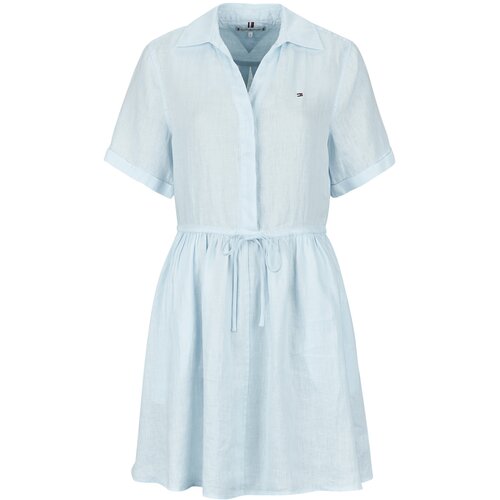 Tommy Hilfiger Kratke obleke ESS LINEN SHORT SS DRESS Modra Cene