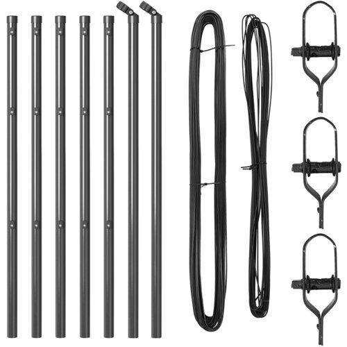 VidaXL Stupovi ograde 7 kom Sivi &amp;Oslash;32 mm 80 cm Galvanizirani čelik Slike