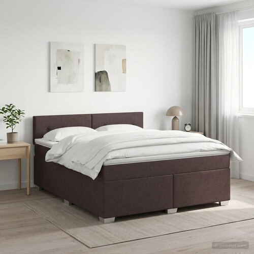  Boxspring krevet s madracem Tamno smeđa 140 x 200 cm Tkanina Cene