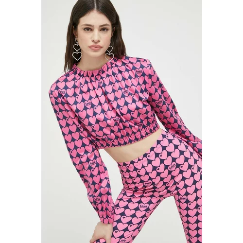 Love Moschino Bluza za žene, boja: ružičasta, s uzorkom