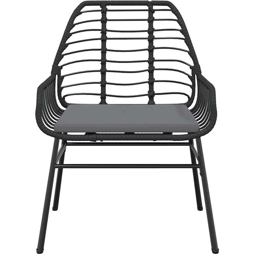  Vrtna garnitura - 6-dijelni vrtni blagovaonski set s jastucima crno Crna i tamno siva 200 x 100 x 74 cm 6 Slike