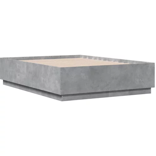 vidaXL Posteljni okvir betonsko siv 140x190 cm inženirski les, (21094995)