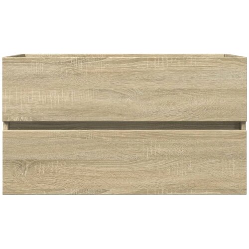  2-dijelni set kupaonskog namje&amp;scaron;taja od keramike i drva Smeđa 80 x 38.5 x 45 cm Slike